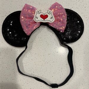 Disney Black and Pink Sequin Minnie Mouse Ears